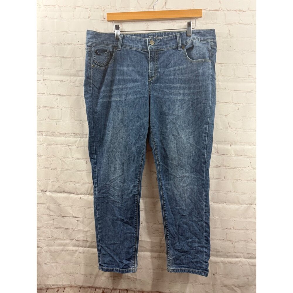 NY&C Slim Slouch Jeans Womens Size 16 Blue Casual Streetwear Preppy Denim
